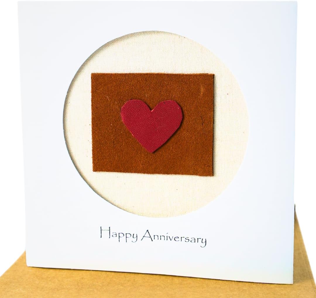 Camellia Bees 3rd Wedding Anniversary Card For Her Him, Third Year Leather Anniversary, 3 years card for Couple, Wife, Husband (03rd)