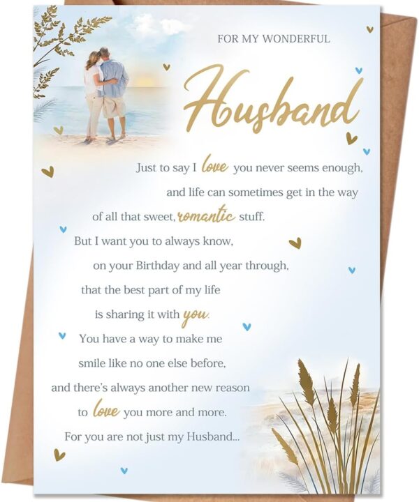 HEJOYN Funny Birthday Card for Husband, Birthday Gifts for Husband from Wife, Husband Birthday Gift