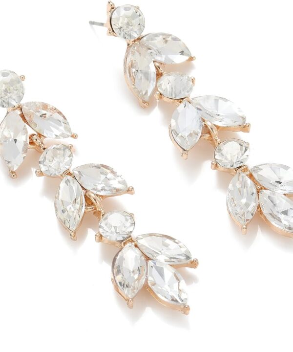 Wedding Rhinestone Dangle Earrings Elegant Bridal Crystal Drop Earrings for Women Bridesmaids Guest Party Prom