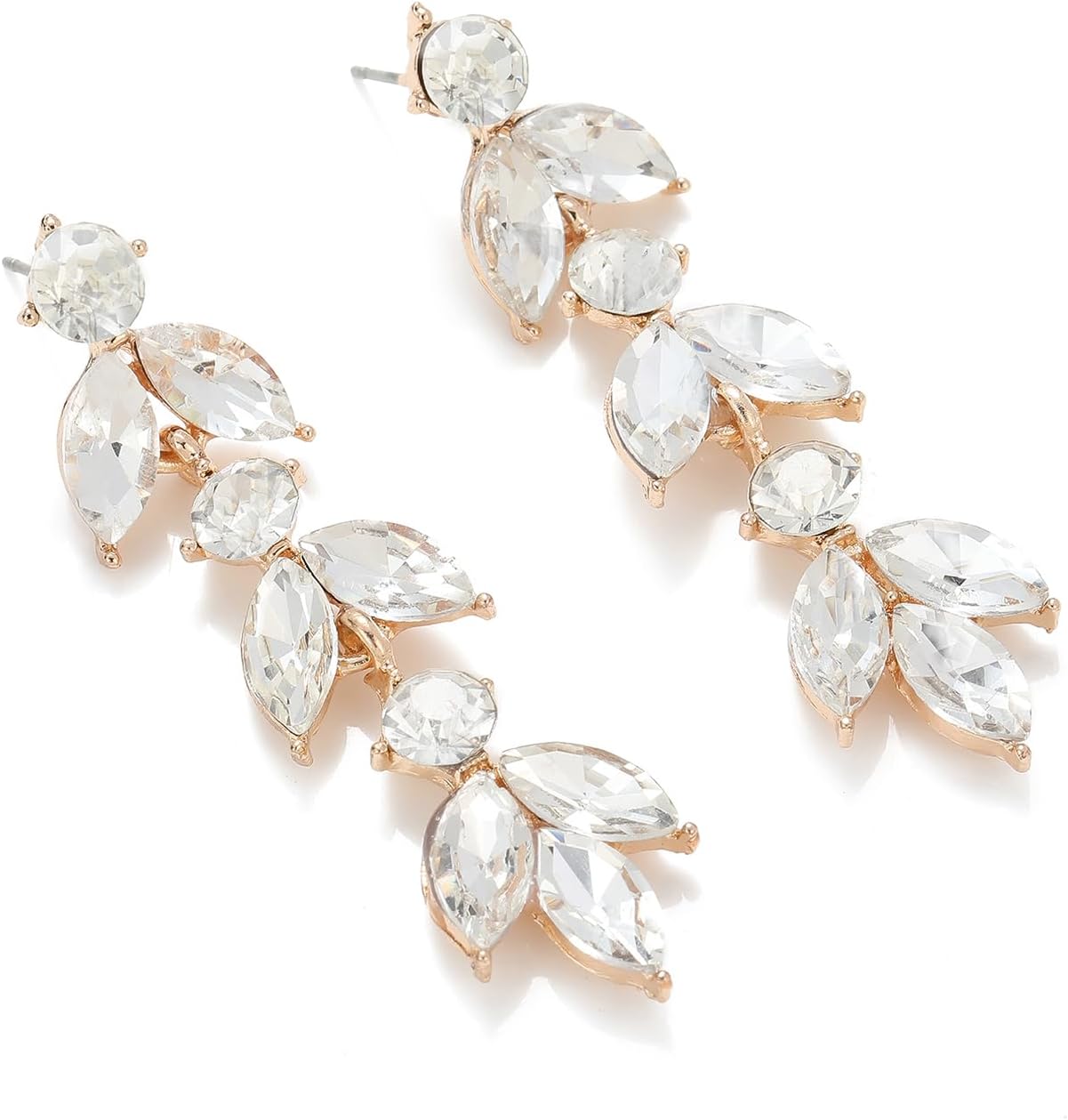 Wedding Rhinestone Dangle Earrings Elegant Bridal Crystal Drop Earrings for Women Bridesmaids Guest Party Prom