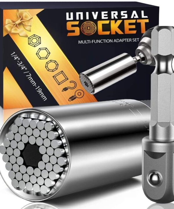 Valentines Day Gifts for Him Husband Her Boyfriend Super Universal Socket Tools Gifts for Men, Grip Set with Power Drill Adapter Cool Stuff Gadgets Ideas Gifts for Dad Valentines Day Gifts Basket