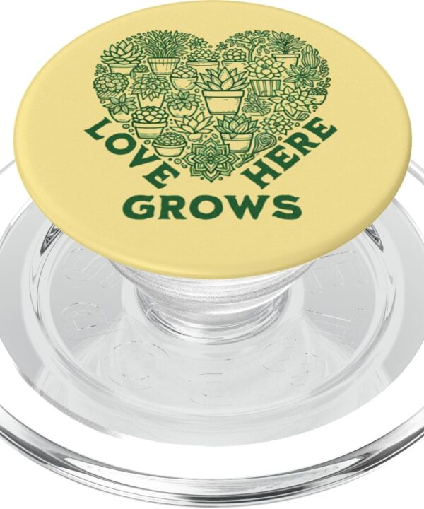 Succulents Heart - Love Grows Here for Cactus Plant Lovers PopSockets MagSafe PopGrip for iPhone