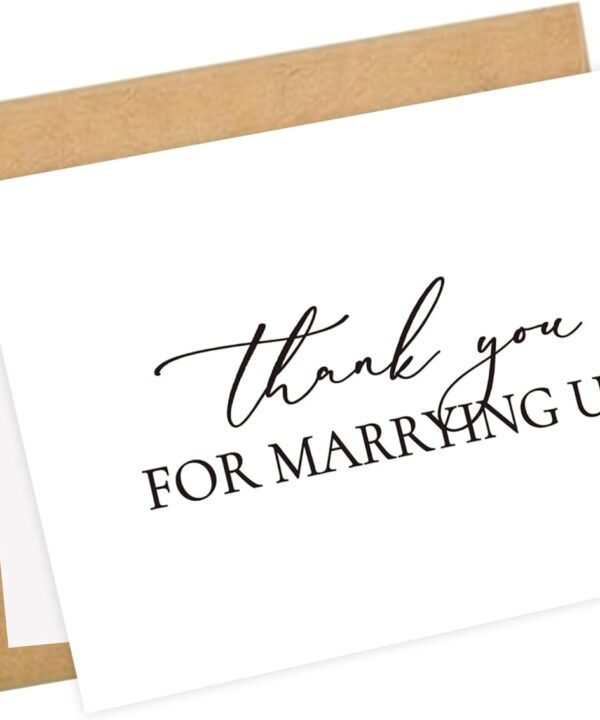 LADY & HOME Thank You for Marrying Us Wedding Card with Envelopes To Officiant,Thank You Card for Priest,Minister,Judge,Pastor (A1:1 pack)