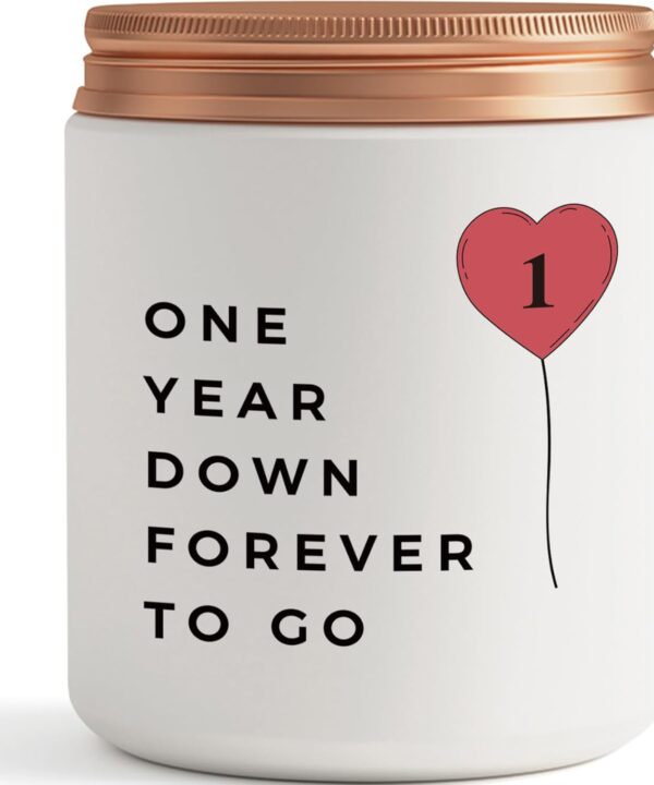 One Year, 1st, 1 Year, First Anniversary Candle Gifts for Him Her Couple- Best Happy Paper Anniversary Girlfriend Boyfriend Wife Husband Romantic Gift