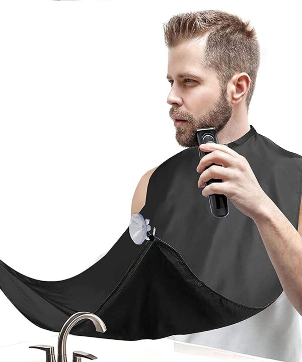 Beard Bib Beard Apron Valentines Day Gifts for Him Men Dad Fathers Day Anniversary Mens Stocking Stuffers Christmas Gifts for Boyfriend Husband From Wife Daughter Beard Trimming Catcher Bib Black