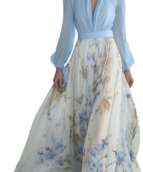 Dresses for Women 2025 Elegant Classy Spring Wedding Guest Dress Empire Waist Floral Print Italian Dress