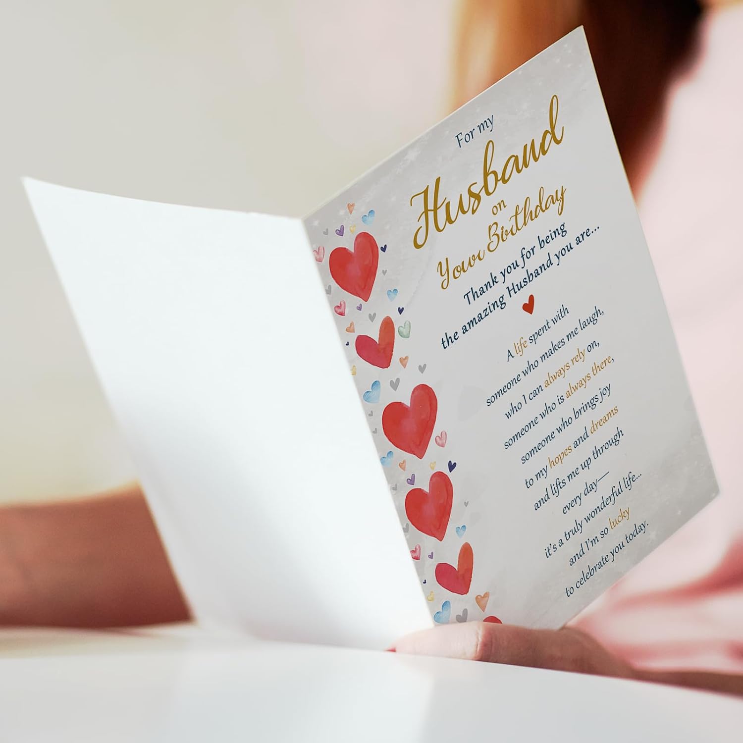 Beixian Funny Birthday Card Gifts for Husband from Wife, Happy Birthday Decorations for Men-8×5.3 Inches, Double-Sided