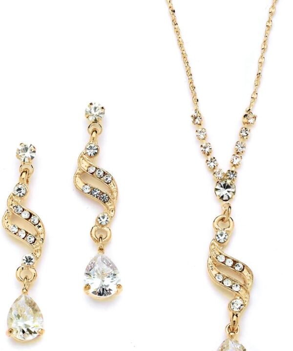 Mariell Cubic Zirconia Prom Jewelry Set, Necklace & Earrings Set for Brides, Bridesmaids, Wedding Jewelry