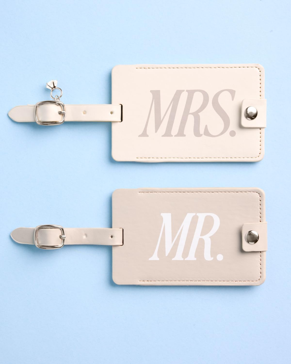 Xo, Fetti Mr and Mrs Luggage Tags – Set of 2 | Suitcase, Bridal Shower, Bachelorette, Engagement Party, Couple Honeymoon Travel, Husband and Wife Wedding Gift