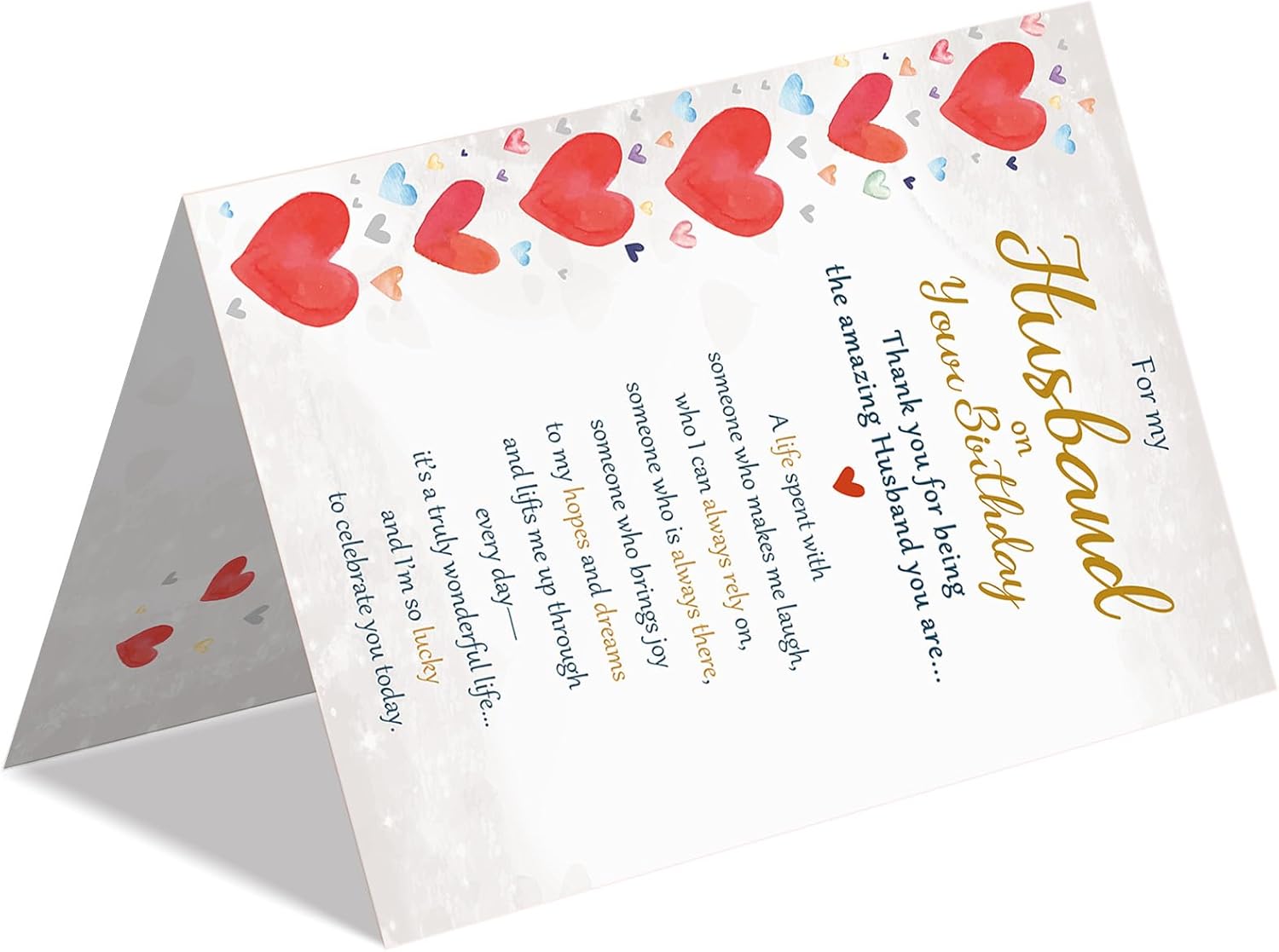 Beixian Funny Birthday Card Gifts for Husband from Wife, Happy Birthday Decorations for Men-8×5.3 Inches, Double-Sided