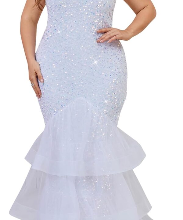 Women Sexy Sleeveless Sequin Mesh Patchwork Maxi Dress Red Plus Size Sling Cocktail Party Formal Gowns