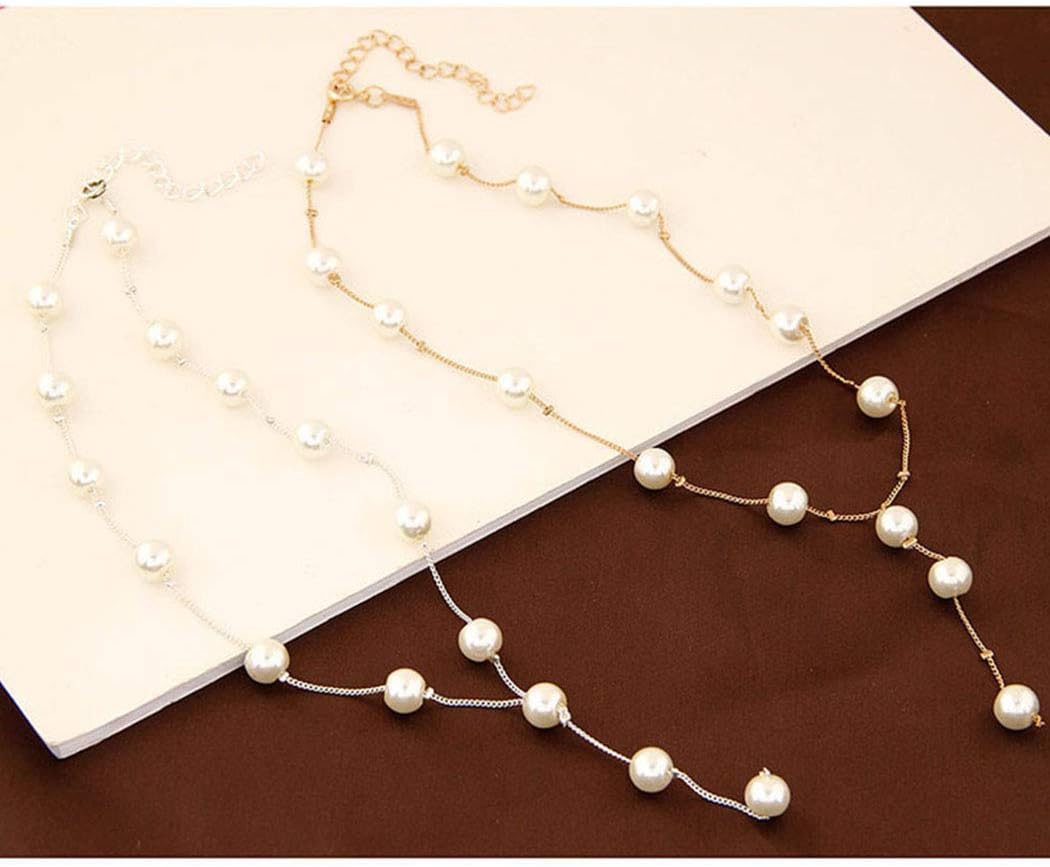 Shegirl Bridal Necklace Earring And Bracelet Set Faux Pearl Jewelry Set for Women Wedding Bridal Jewelry