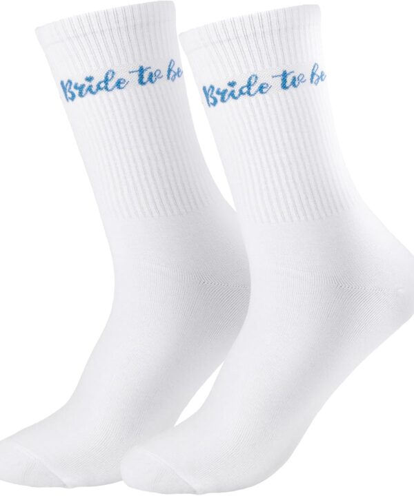 Etercycle Bride To Be Socks, Something Blue Gift Womens Sock, Soft Cotton Bride Socks Bridal Shower Decorations Wedding Engagement Bridesmaid Gifts Bachelorette Party Accessories Honeymoon Essentials