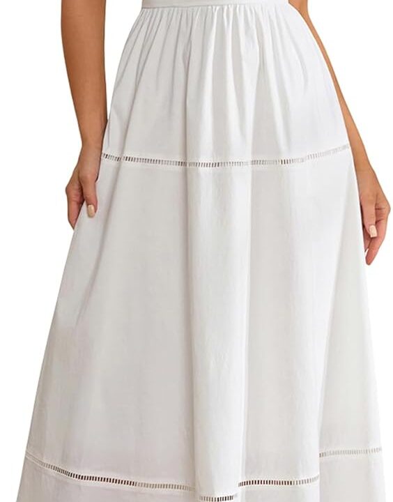 KUTUMAI Summer Corset Midi Dress Elegant Square Neck Flowy A Line Wedding Guest Tea Party Dresses for Women Sundress 2025