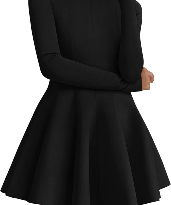 PRETTYGARDEN Fall Cocktail Dresses for Women Elegant Classy Wedding Guest 2025 Long Sleeve Homecoming Party A Line Mini Dress