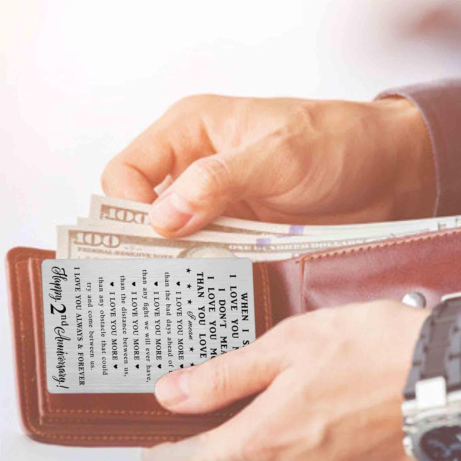 CPLJW 2 Year Anniversary Card Gifts for Men, 2 Year Anniversary Card Gifts for Women, 2nd Wedding Card for Husband Wife