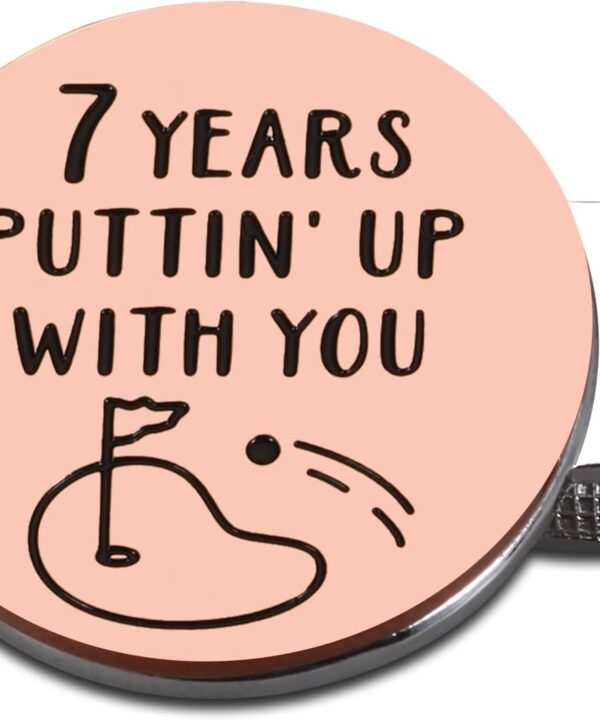 7 Year Anniversay Copper Gifts for Him Her Copper Anniversary Day Gift for Husband 7th Wedding Anniversarry Gift for Couple Golf Accessories for Men Boyfriend White Elephant Golf Ball Marker Hat Clip