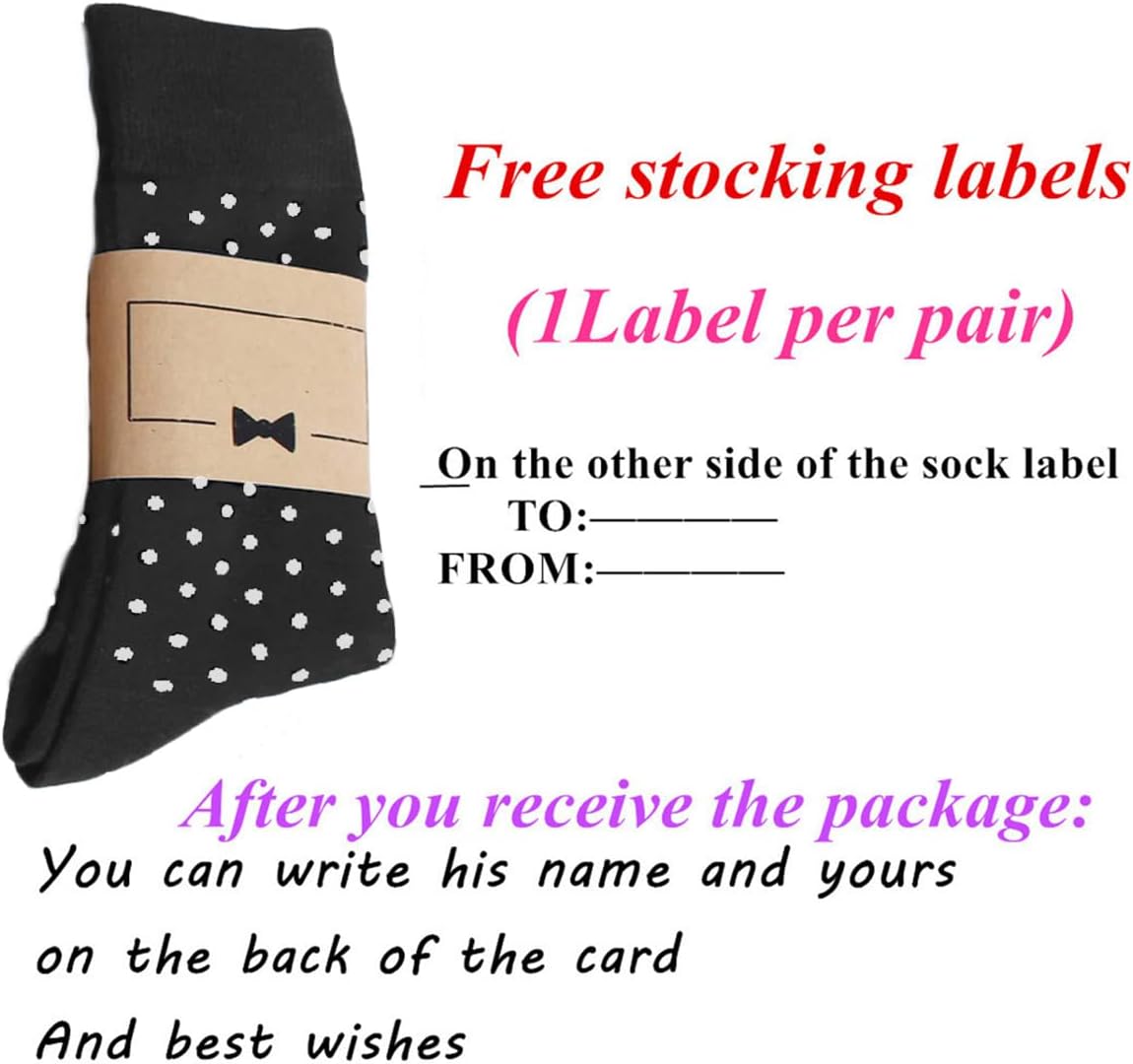 Socks For Men Groomsmen Gifts For Men Dot Christmas Dress Socks Wedding 9-13 100% cotton Casual Crew Socks