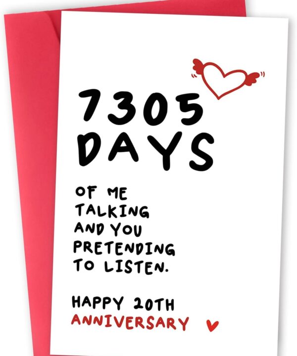 mmuue Funny 20th Anniversary Cards Gifts for Mom Dad, Romantic 20 Years Wedding Anniversary Ideas for Husband Wife, Happy Twenty Years Together Gift