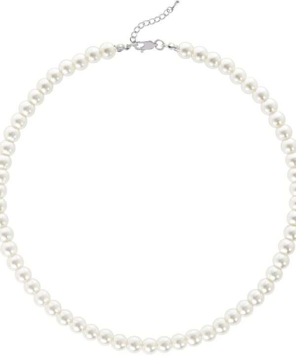 BABEYOND Round Imitation Pearl Necklace Wedding Pearl Necklace for Brides
