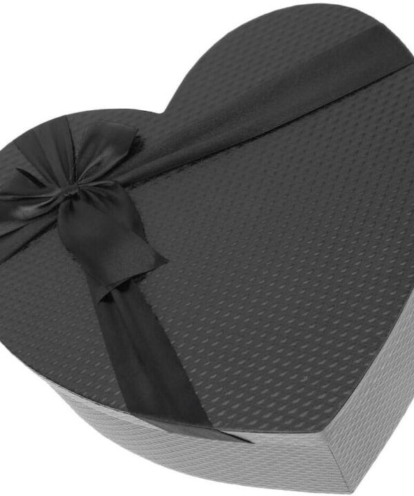 Mobestech Black Heart Shaped Box with Lid 9.05X7.87X3.54 Inches for Flower Arrangements Valentine S Day Wedding Presents Packaging