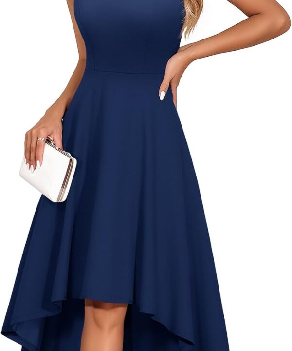 DRESSTELLS Formal Cocktail Dresses for Women, Wedding Guest Halter High Low Holiday Dress 2025
