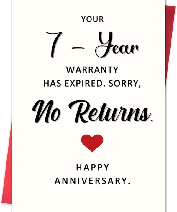 Smithtuy Funny 7th Anniversary Card,7 Year Wedding Anniversary Card Gifts for Him Her Husband Wife Couples,Copper Anniversary Cards Gifts for Women Men
