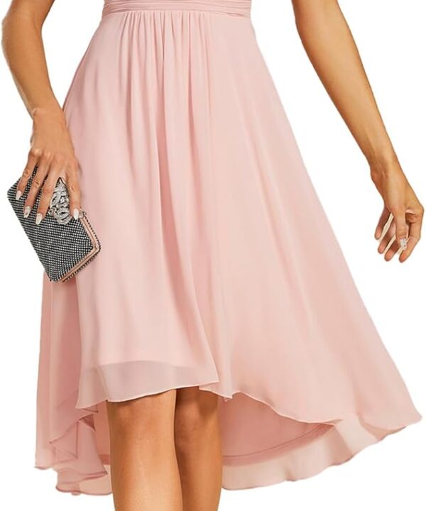 Ever-Pretty Women's Chiffon Crew Neck Empire Waist Short Sleeve Semi Formal Dresses Wedding Guest Dress 02053