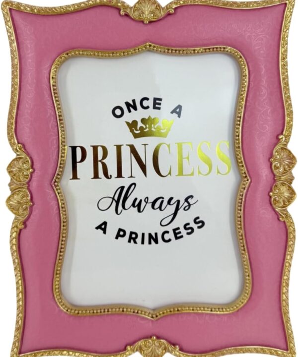 Vintage Gold Photo Frame 5 x 7 Inch Ornate Antique Rose Picture Frames 5x7 with Golden Heart Trims for Tabletop Wall, Horizontal or Vertical Display (Rosy)