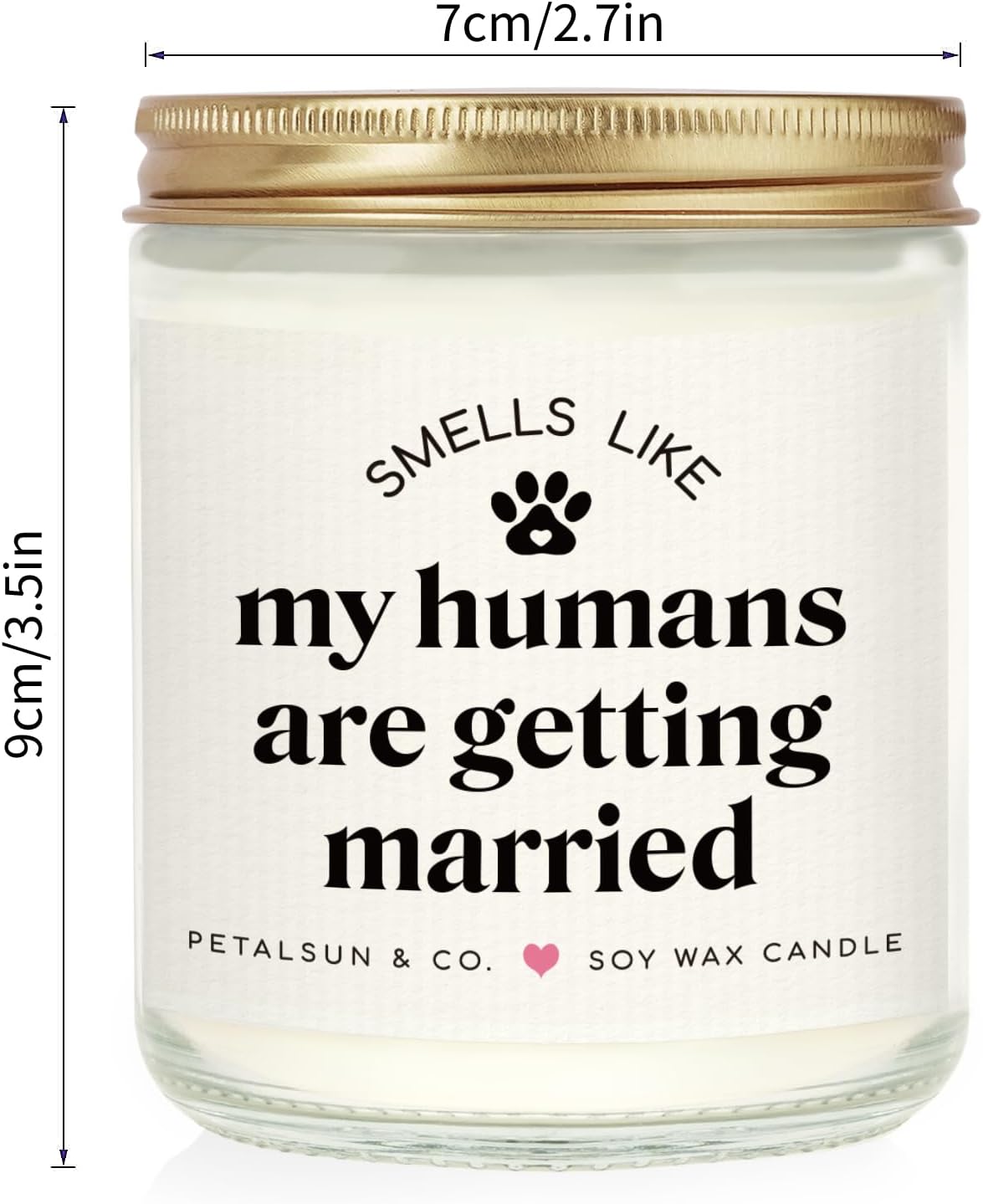 PETALSUN Funny Bridal Shower Gifts for Dog Lovers, My Humans are Getting Married, Lavender Scented Soy Wax Candle, Wedding & Bachelorette & Engagement Gift for Couples, Bride to Be(7oz)