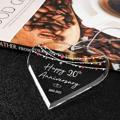 ZUNON 20th Christmas Ornament Gifts for Wedding Anniversary 20 Year Anniversary Valentines Gifts for Couples Christmas Ornaments 2025 (20th
