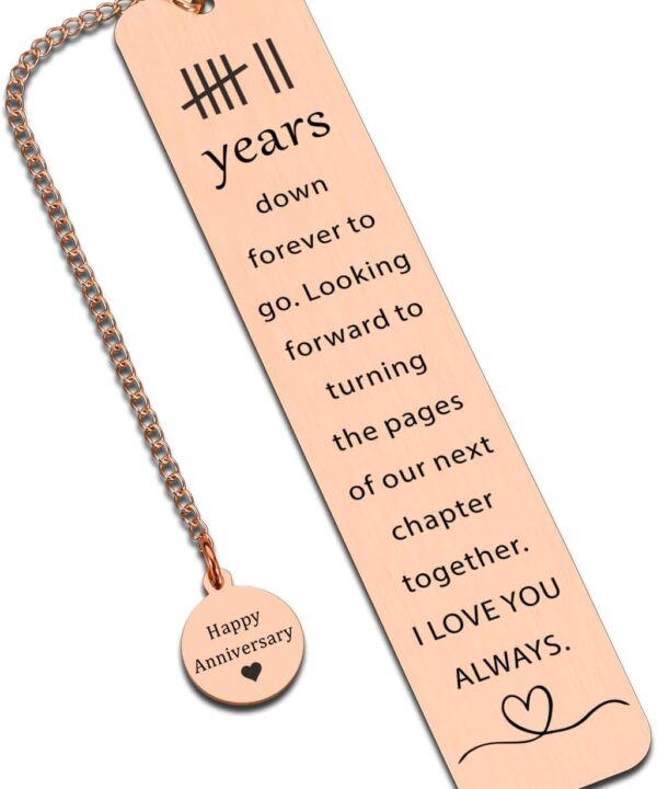 Copper Gifts for 7th Anniversary, 7 Year Wedding Anniversary Bookmark for Him Her 7th Copper Anniversary for Couples Bookmarks Gifts for Wife Husband