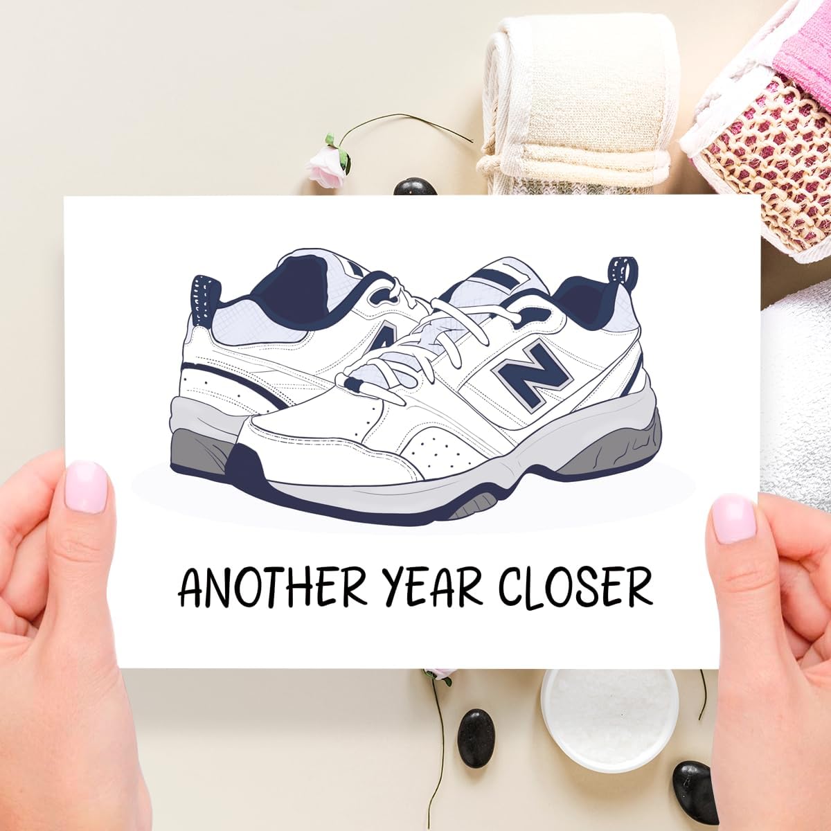COLINHELIN Funny Dad Shoes Birthday Card Gift for Daddy Husband Grandpa Uncle, Celebrate 30th, 40th, 50th 60th Birthday for Him, Perfect for Old Men Aging Gracefully.