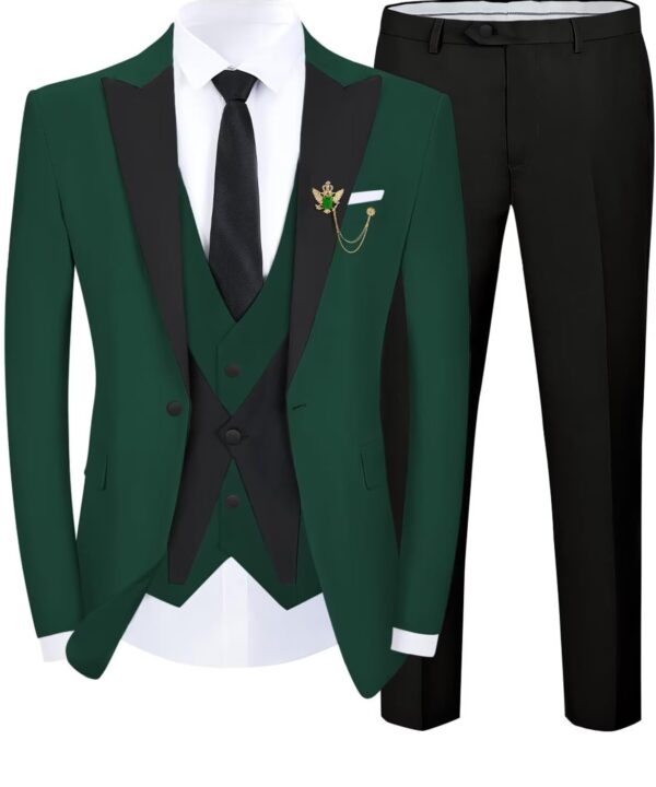 Tuxedo Men Suit Slim Fit 3 Piece Men Suits for Wedding Prom Groom Fashion One Button Blazer Vest Pants Set