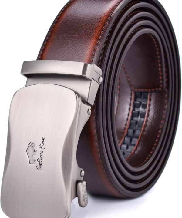 Men's Belt Ratchet Belt Of Genuine Leather For Men's Dress,Size Customized