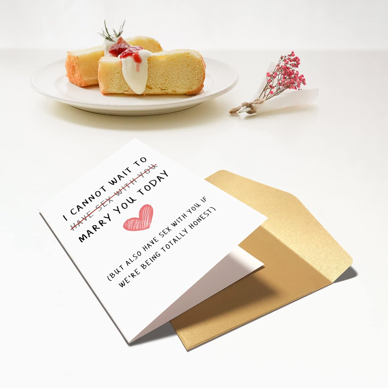 Chenive Naughty Wedding Day Card to Your Bride or Groom, Cheeky Wedding Gift for Partner, I Cannot Wait To Have Sex With You Marry You Today