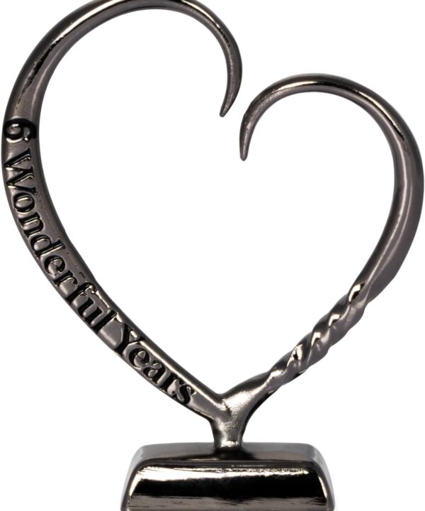 6 Year Anniversary Iron Gifts for Her, 6th Wedding Anniversary for Couples Gifts Steel for Him Wife Husband Men, Hand Forged Heart Iron Steel Art Keepsake Home Decor