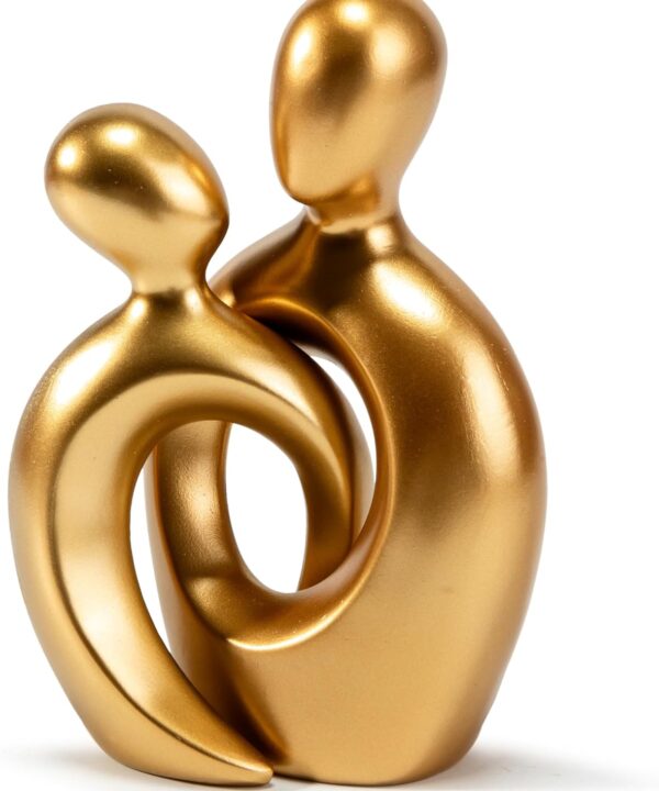 Couples Gift Statues, Anniversary Wedding Gift for Men Women Gold DecorTable Centerpieces TV Stand Bookshelf Knick Knacks Modern Decor Figurines Anniversary Women Gift Valentine's Day Gift