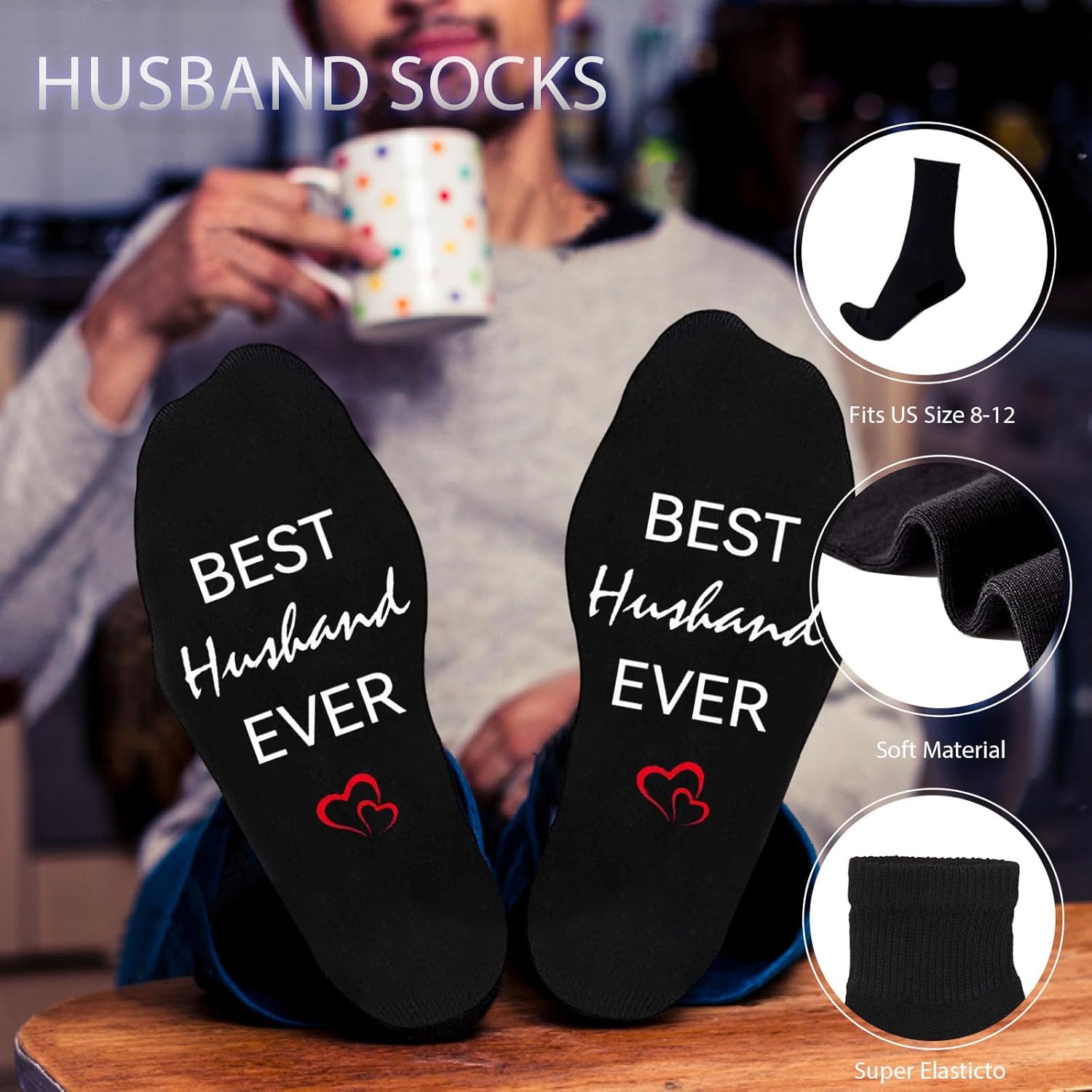 CAKKA Gifts for Husband, 8PCS Husband Birthday Gift Set Includes Tumbler Straw Apron Socks Key Chain, Best Ever Husband Christmas Gifts from Wife for Valentines Day Anniversary Birthday Christmas
