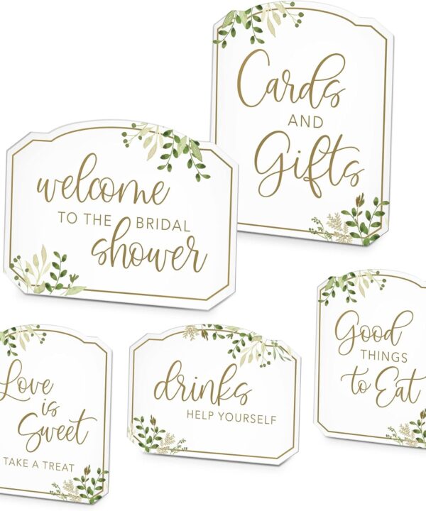 Lillian Rose Botanical Greenery Bridal Shower Sign Set