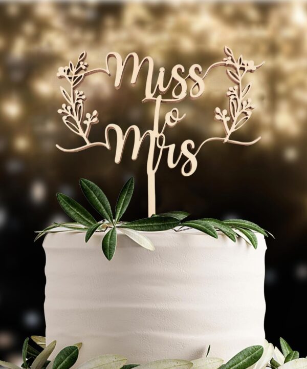 Wooden Mr to Mrs Cake Topper,Bride and Groom Cake Topper,Engagement, Bridal Shower Wedding or Anniversary Cake Toppers Decorations