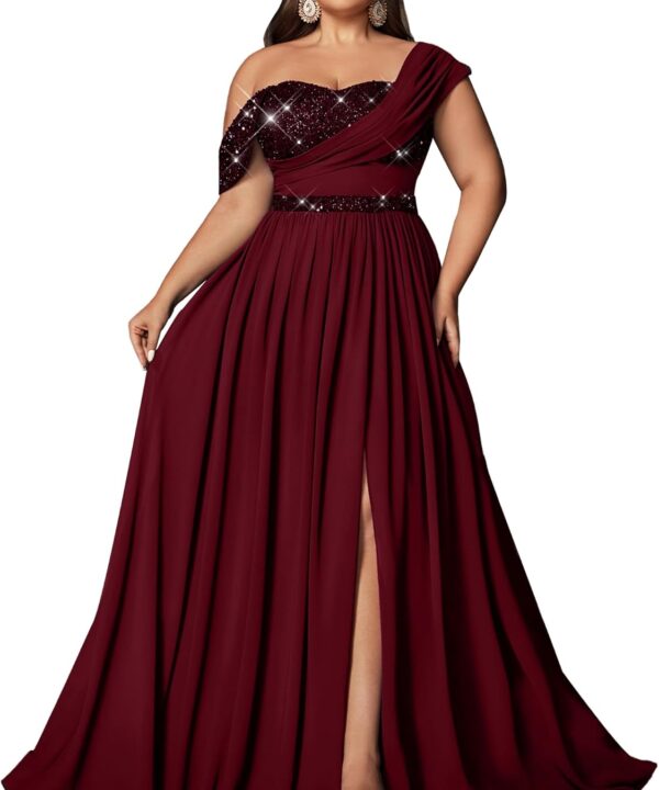 Women Plus Size Bridesmaid Dresses Sequin Summer Maxi Dress A Line Wedding Guest Prom Evening Party Cocktail Gown