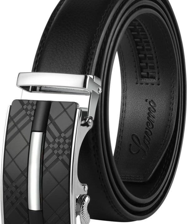 Lavemi Men's Real Leather Ratchet Dress Casual Belt, Cut to Exact Fit,Elegant Gift Box