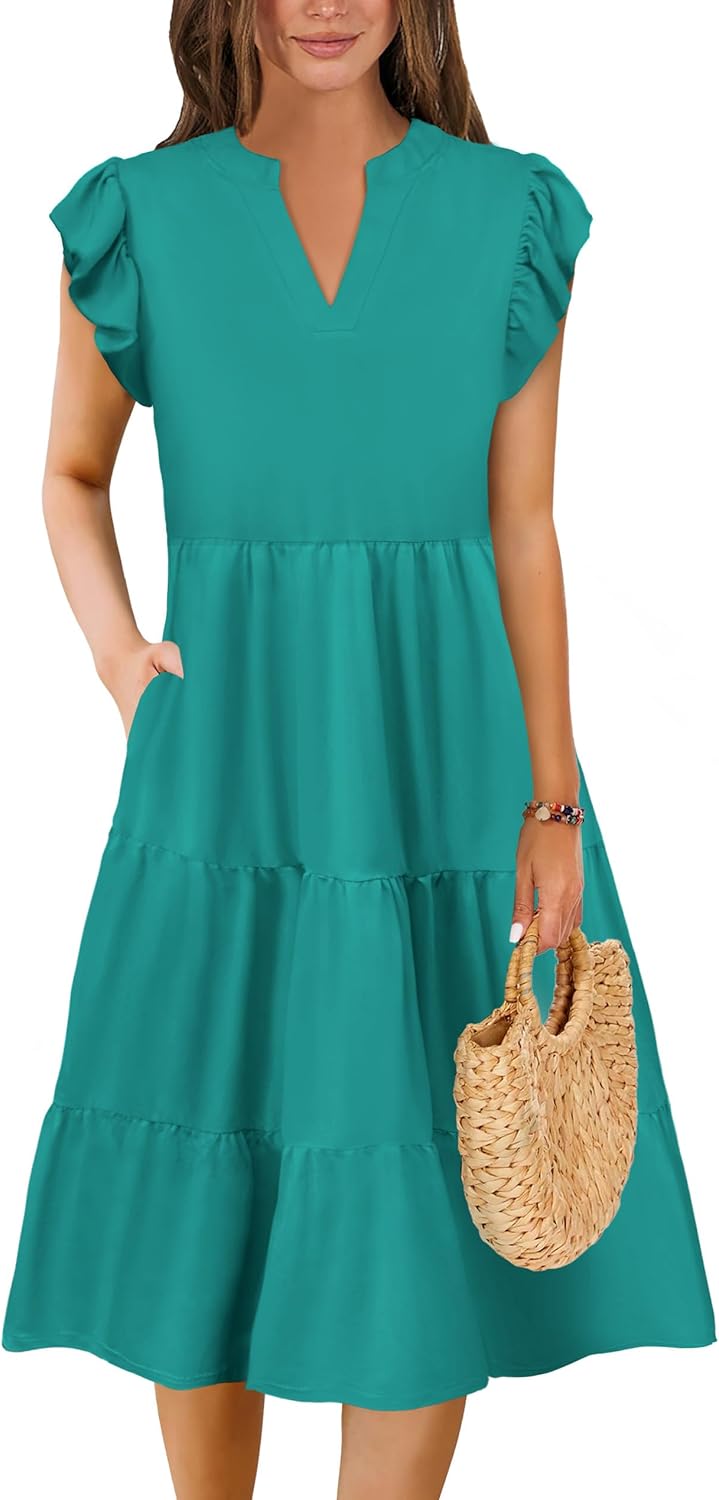Summer Dresses for Women 2026 Elegant Classy Casual Plus Size Spring Midi Fashion Dress S-XXL