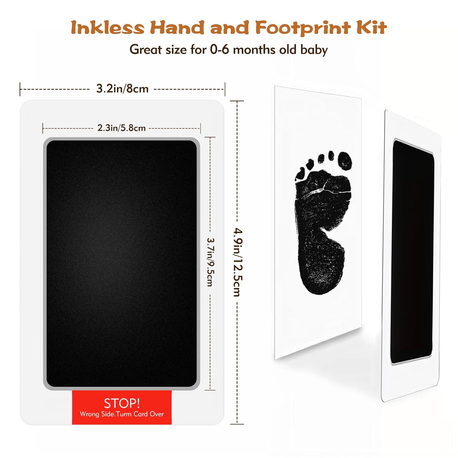 Baby Footprint Kit, 4-Pack Inkless Hand and Footprint Kit, Clean-Touch Baby Hand and Footprint Kit Dog Paw Print Kit Dog Nose Print Kit for Newborn and Pet, 4 Ink Pads and 8 Imprint Cards