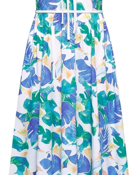 GRACE KARIN Women's 2025 Summer Casual Floral Boho Dress Spaghetti Strap Flowy Beach Maxi Dresses