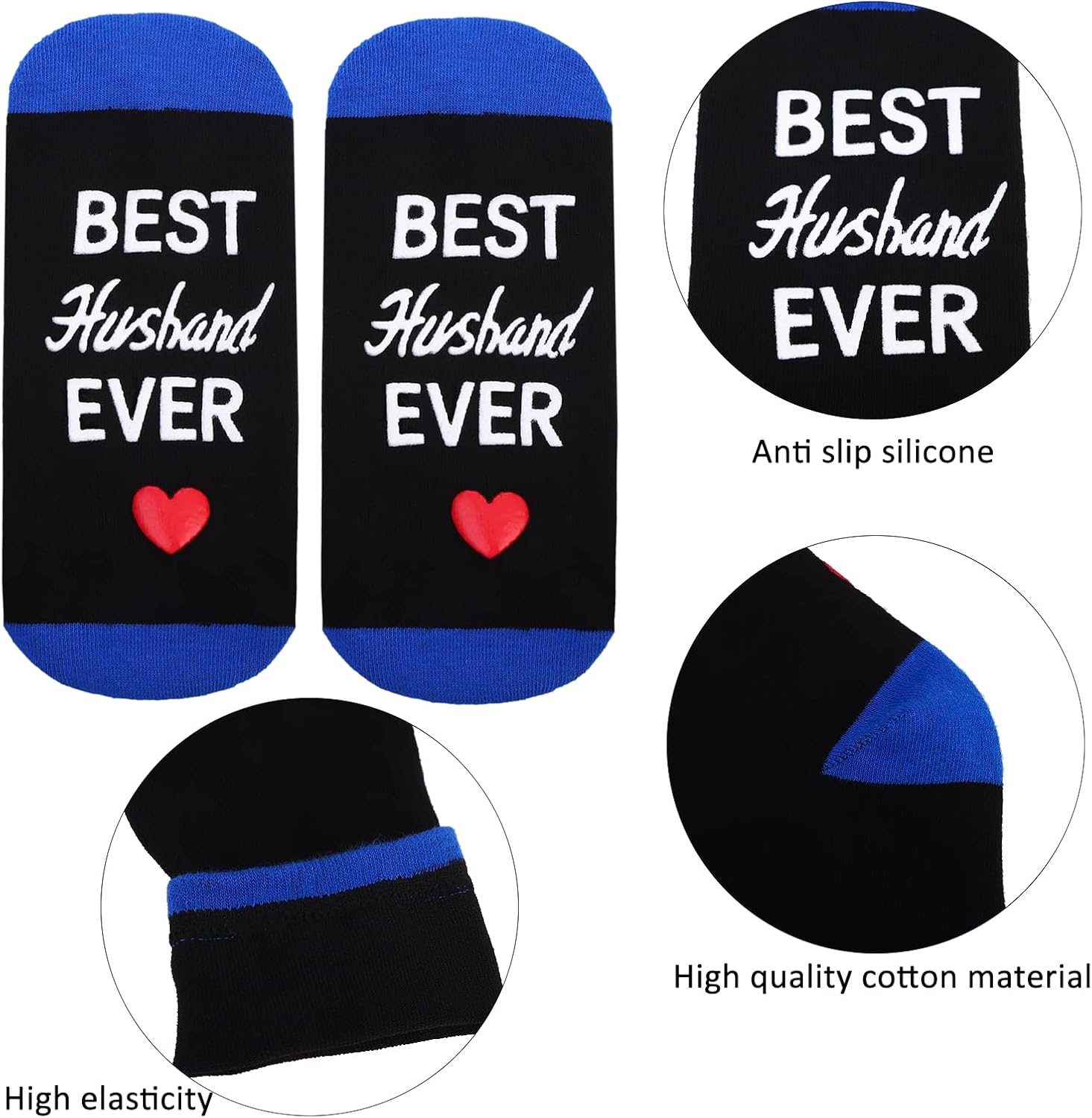 ZXGXLAW Christmas Gifts Idea for Best Husband Ever, Dad Men Funny Fathers Day Socks Birthday Valentines