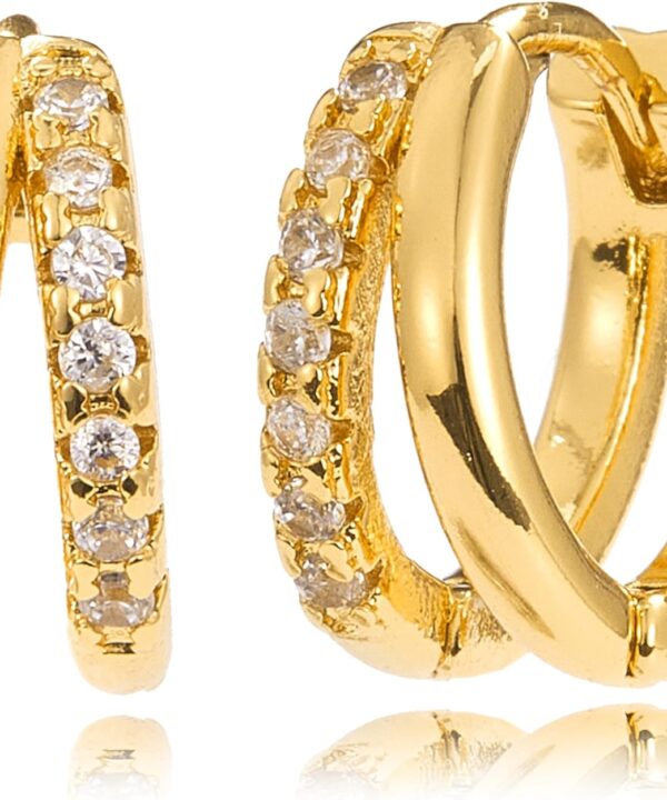 Gold Hoop Earrings for Women,14K Gold Plated Huggie Hoop Earrings for Gift