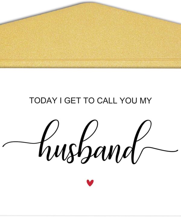 Qiliji Today I Get To Call You My Husband Wedding Day Card, To My Husband on Our Wedding Day Card, Wedding Day Vow Card for Groom, Groom Gift from Bride