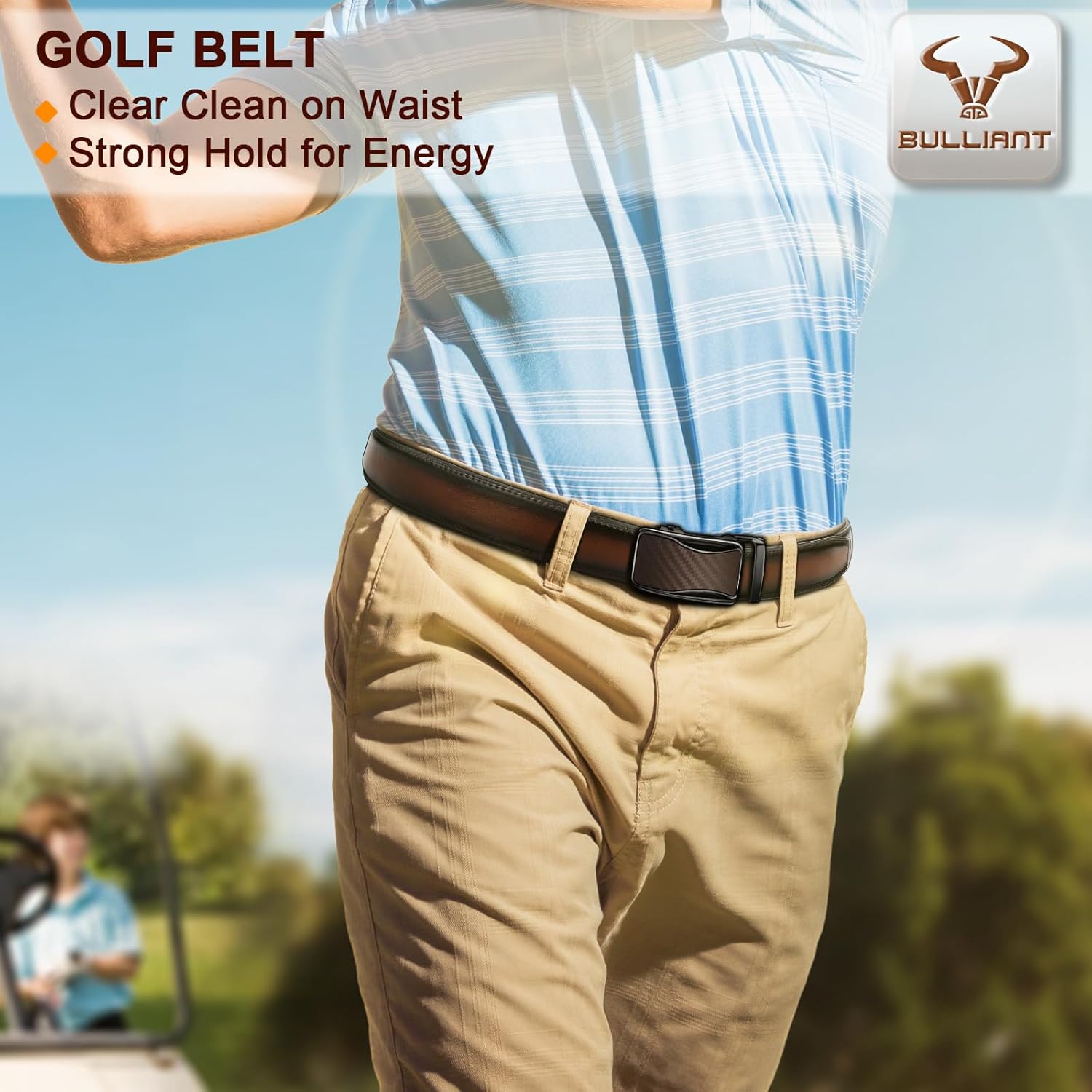 BULLIANT Mens Ratchet Belt,Leather Adjustable Slide Belt For Gift Mens Dress Casual 1 3/8,Size Adjustable